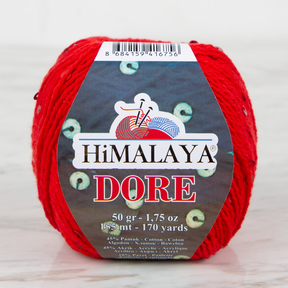 Himalaya Dore Pullu Kırmızı El Örgü İpl - 61409